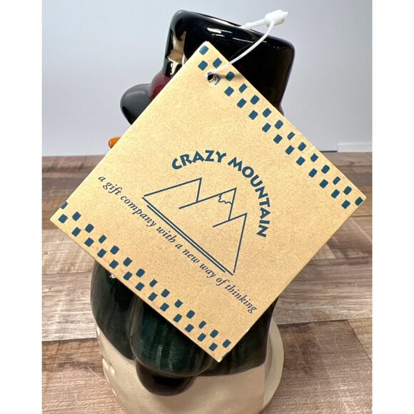 Ceramic Snowman Tea Light Holder Winter Holiday Decor With Crazy Mountain Tag - Picture 4 of 6